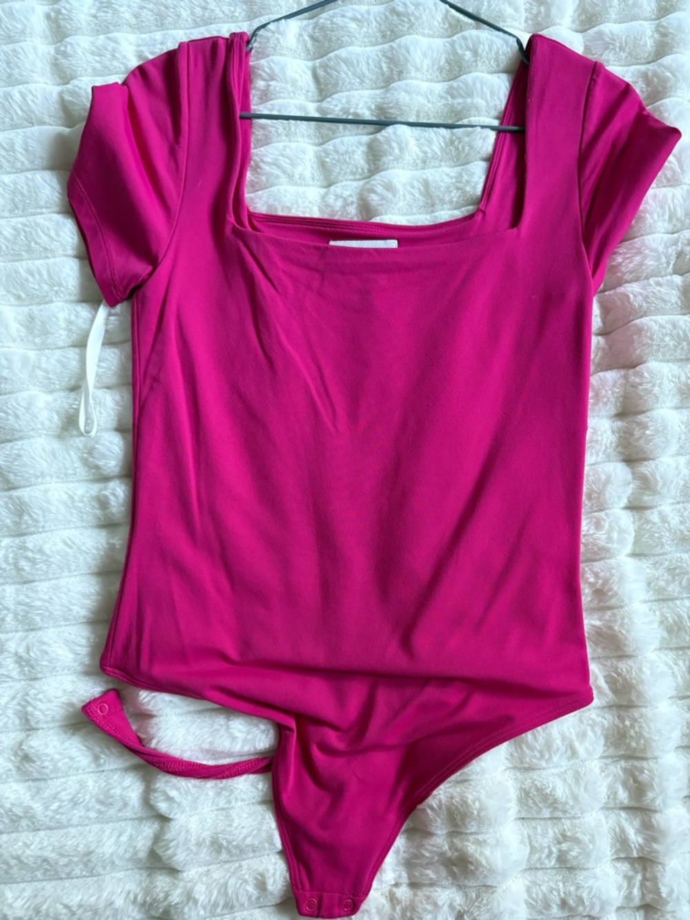 Babaton Hot Pink Square Neck Bodysuit